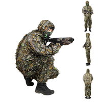 Vêtements de camouflage de chasse en jungle de haute qualité pour l'extérieur, tenue de sniper 5 en 1, costume Ghillie en herbe, feuille 3D Multicam