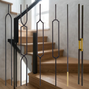 Balustres modernes en fer forgé pour intérieur, décoratifs, pour rampes d'escalier, DIY, finition sablée, anti-rouille, finition huilée, garantie à vie, ZF Global - Product Image 3