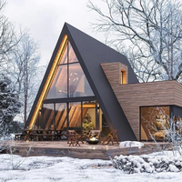 Vente chaude Quacent De Luxe Sips A-Frame Villa Basse Maison Modulaire Isolée À La Chaleur Préfabriquée Petite Maison Triangle Pour Appartement Pref