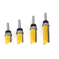 Vástago de 6mm, cuchillas de carburo de 3 dientes, patrón de carpintería, brocas de enrutador de recorte al ras, fresa con rodamiento para corte de madera