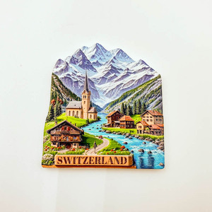 Aimants de réfrigérateur en résine 3D représentant des villages alpins suisses, souvenirs de paysages de montagne suisses pour cadeaux de voyage - Product Image 6
