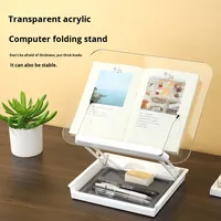 Nouvelle arrivée 2026, support de lecture pour tablette, ordinateur portable, bureau, bibliothèque, pliable avec boîte de rangement, en acrylique, hauteur réglable