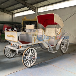 China Xuchang Zhenda Machinery Electric Sightseeing Carriage Classical <b>White</b> Wagon Soft Seat Royal Horseless Design 6-Person - Product Image 3