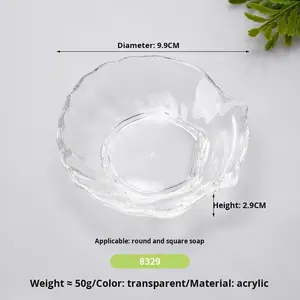 צלחת סבון אקרילית ובעל מגבת פלסטיק עיצוב עגול פשוט עבור מלון או חדר אמבטיה אמבטיה קטן סבון - Product Image 6
