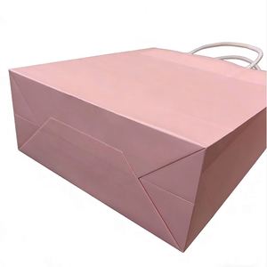Bolsas de Papel Kraft Rosa Personalizables con Asas Retorcidas para Compras, Regalos Navideños y Artículos Alimenticios - Product Image 4