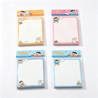 Bloc-notes A6 Cartoon, 70 feuilles, papier coloré 80 g/m², 4 motifs, bloc-notes mémo, mini bloc-notes de poche, papeterie scolaire pour étudiants, vente en gros