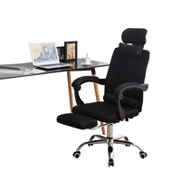 Chaise de bureau ergonomique à dossier haut, pivotante, avec support lombaire, en maille, pour le bureau à domicile