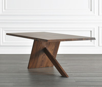 Nouvelle table à manger extensible en bois massif de noyer noir d'Amérique du Nord, style moderne minimaliste italien, design WMJ