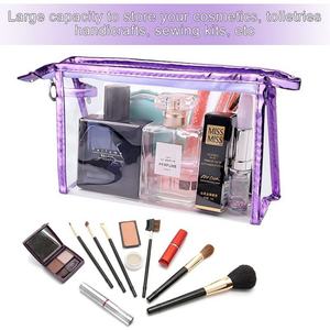 Wholesale Waterproof Women Cosmetic Travel Makeup <b>Bag</b> Large Capacity <b>clear</b> <b>clear</b> Pu Toiletry <b>Bag</b> - Product Image 2