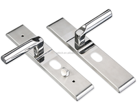 Manija de Puerta de Acero Inoxidable para Puertas de Madera, de Lujo, con Cerradura de Seguridad Interior de Aleación y Juego de Cerraduras y Llaves Exteriores de Aluminio
