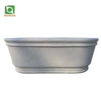 Baignoire autoportante en marbre beige antique pour décoration de la maison