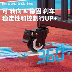 Chariot de rangement pour balles en acier au carbone LQJ0004, rectangulaire, mobile, pour équipement sportif extérieur, conception flexible, utilisation en garage - Product Image 3