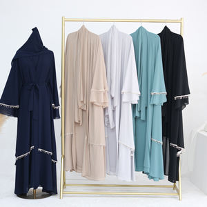 3個セットドレスメーカーラマダンスタイルドバイアバヤ卸売業者イスラム教徒アバヤ高級マキシドレスラインストーンアバヤ付き - Product Image 6