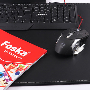 Tappetino da Scrivania FOSKA Rettangolare in Pelle PU Nera Resistente, Organizzatore per Ufficio per Scrivere, Digitare e Navigare - Product Image 5