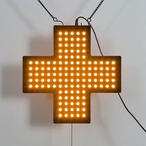 Tanda silang Led kuning mengkilap tinggi, gantung di dalam ruangan 30*30CM, cocok untuk fasilitas perawatan kesehatan dan wajan - Product Image 1