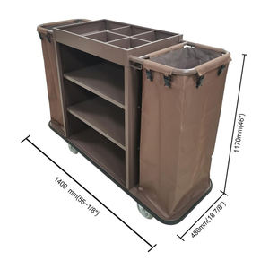 Chariot de service professionnel en acier inoxydable à compartiments, type porte, collection hôtelière - Product Image 2