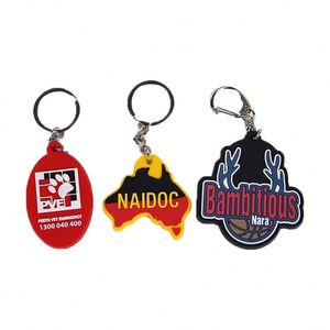 Kích thước lớn màu đen và trắng móc chìa khóa với hai mặt in cao su Keychain dễ thương Keychains PVC - Product Image 6