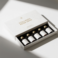 Boîtes rigides personnalisées pour l'emballage des peptides, avec logo en relief bronzé haut de gamme, boîte cadeau pour les médicaments à base de collagène et de peptides