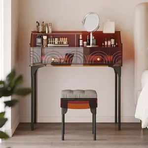 Italian Light Luxury Modern Minimalist Transparent Small Household Desk Integrated Acrylic Dressing Table For Bedroom