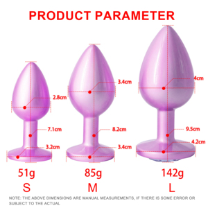 Laser Shiny Round Shape Aluminum Alloy <strong>Anal</strong> Plug-<strong>100</strong>% Waterproof IPX7 Sizes S/M/L Weights 51g/85g/142g - Product Image 3