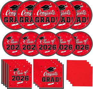 Nuevo Juego de Vajilla para Fiesta de Graduación al Aire Libre con Platos y Servilletas, 24 Piezas, Tamaño Pequeño, Artículos para Fiesta de Graduación 2026 - Product Image 2