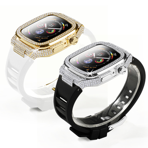 Coque de protection de luxe Win-Win avec diamants et strass pour <span class=keywords><strong>Apple</strong></span> Watch Series 11 10 9 <span class=keywords><strong>8</strong></span> SE, bracelet de montre 44mm <span class=keywords><strong>45mm</strong></span> - Product Image 2
