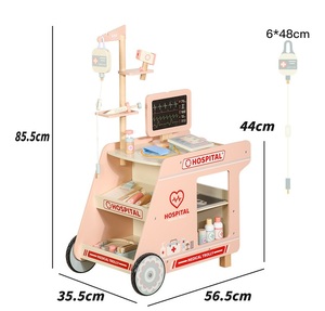 <span class=keywords><strong>Chariot</strong></span> médical de simulation en <span class=keywords><strong>bois</strong></span> pour enfants, jeu de rôle <span class=keywords><strong>Docteur</strong></span>/Infirmière, petite clinique, jouet d'hôpital, orange, pour les 2-13 ans - Product Image 2