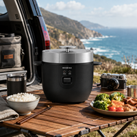 Cuisinière à riz électrique portable 12V/24V 2L, avec minuterie numérique et fonction maintien au chaud, pour voiture, camion, camping-car, extérieur, camping