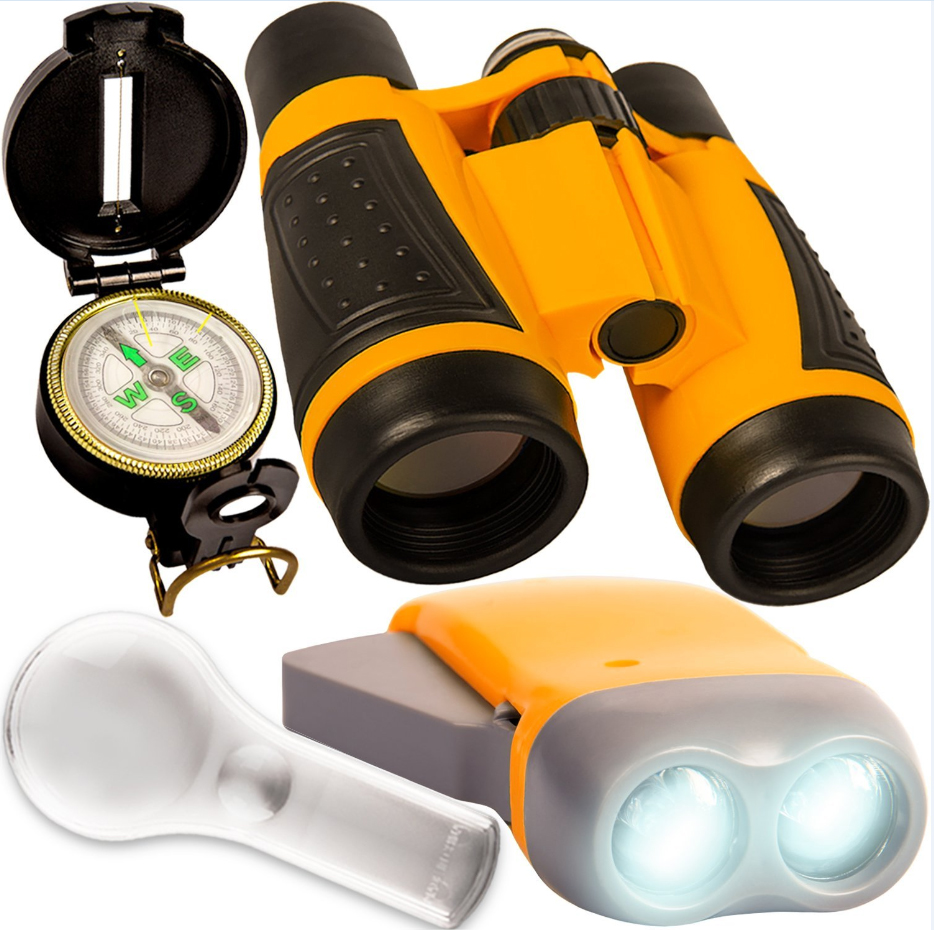 Ancien Kit De Survie Avec Boussole Et Loupes - Randonnée Découverte