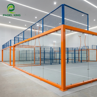 Structure de padel professionnelle en acier épais de calibre lourd avec cadre en acier préfabriqué de 150x150mm, dessin de fondation CAO gratuit