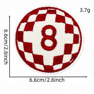 แพทช์ปักลายวินเทจสีแดงสำหรับงานเลี้ยงน้ำชา งานเลี้ยงสังสรรค์ ลายไพ่โป๊กเกอร์ นาฬิกา เห็ด สำหรับตกแต่งเสื้อผ้าและกระเป๋า - Product Image 6