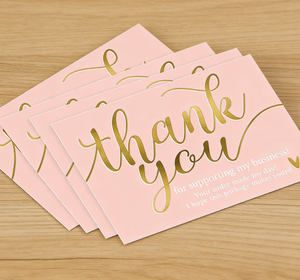 Tarjeta de Agradecimiento de Cartón Compuesto con <span class=keywords><strong>Película</strong></span> en Relieve Chapada en Oro Rosa, Tarjeta de Apoyo, Tarjeta de Regalo de Hospitalidad, Tarjeta de <span class=keywords><strong>Bendición</strong></span> - Product Image 5