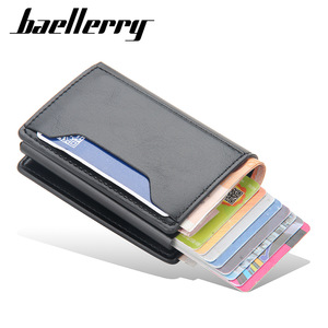 Baellerry Men's Card Holder PU Leather Multi Slot Anti Magnetic Credit Card <b>Case</b> Slim Wallet For Everyday Use - Product Image 1