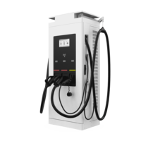 Chargeur EV DC 60 kW, chargeur DC 60 kW extérieur, connecteur double GBT CCS2, station publique intelligente