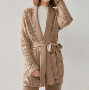 Suéter y pantalones con <span class=keywords><strong>capucha</strong></span> para <span class=keywords><strong>mujer</strong></span>, Conjunto de <span class=keywords><strong>jersey</strong></span> y pantalones de Cachemira 2022 pura, de fabricación profesional China, 100% - Product Image 5