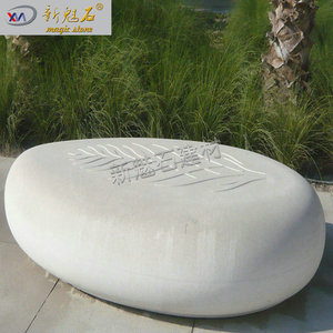 Nuevo Banco de Piedra Mágica GRC Pebble de 3 cm de Grosor, Tamaño Personalizado, Asientos para Paisajismo Exterior - Product Image 1