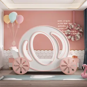 5 star theme hotel creative unique round bed pink for kids and adult