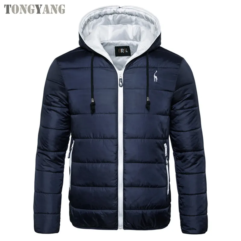 TONGYANG New Waterproof Winter Jacket Men Hooded Parka Mens Warm Solid Color Coat Thicken Zipper Camouflage Jackets