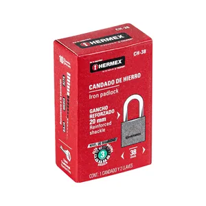 Master con 36 unità di ferro lucchetto 38 mm gancio corto in scatola, HERMEX - Product Image 3