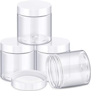 Tarros de plástico PET transparente de 1oz-16oz 150ml-200ml con tapas para crema de ojos, mascarilla facial, exfoliante y manteca corporal - Product Image 2