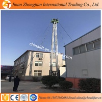 CE ISO Approuvent seul homme personne ascenseur deux mât en alliage d'aluminium de luxe/ascenseur maison ascenseur hydraulique Mobile en aluminium ascenseur