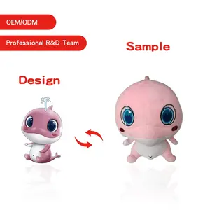 OEM ODM Service Custom Cute Pink Whale Stuffed Animals Plush Stuffed Animal Toys For Kids