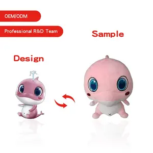 Service OEM ODM Baleine rose mignonne personnalisée Animaux en peluche Jouets en peluche pour enfants