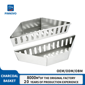 Panier et plateau à charbon de bois en acier inoxydable Pinnovo, accessoire universel pour <span class=keywords><strong>barbecue</strong></span>, facile à nettoyer, support pour <span class=keywords><strong>barbecue</strong></span> extérieur - Product Image 1