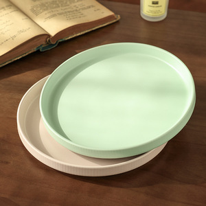 Assiettes rondes en céramique 8,3 pouces, design minimaliste nordique, couleur unie, service de table pour cuisine, service à steak - Product Image 4