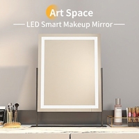 Grand miroir de maquillage à LED avec lumières, 3 couleurs réglables, commande tactile, miroir cosmétique pour chambre à coucher, bureau, table