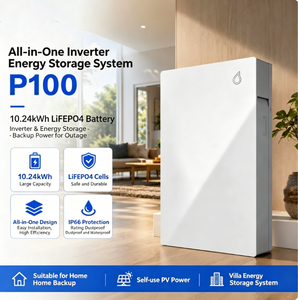 P100 ออลอินวัน 10.24kWh LiFePO4 อินเวอร์เตอร์ไฮบริดติดผนังสำหรับบ้าน ระบบกักเก็บพลังงานแสงอาทิตย์ IP66 สำรองไฟฟ้าสำหรับบ้านพักตากอากาศ - Product Image 3