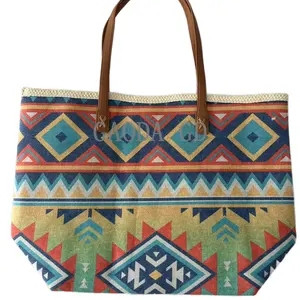 D 2023 Factory Price Wholesale New Patterns Big Shoulder Bag Machine-woven Polyester Bag For Women Handbag