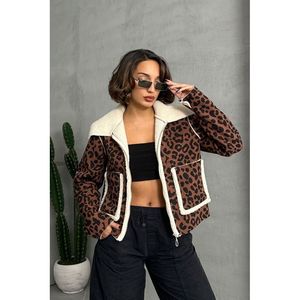 Abrigo de Felpa Estampado Eopar al por Mayor - NEGRO MINK - Product Image 2