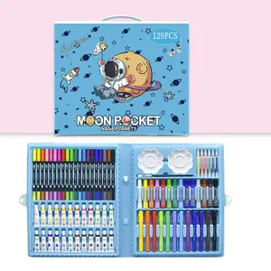 Ensemble <span class=keywords><strong>de</strong></span> 129 pinceaux d'art pour étudiants, outils <span class=keywords><strong>de</strong></span> <span class=keywords><strong>dessin</strong></span> spécialisés, bâtonnets colorés, stylos acryliques, marqueurs, coffret cadeau pour crayons <span class=keywords><strong>de</strong></span> couleur - Product Image 6